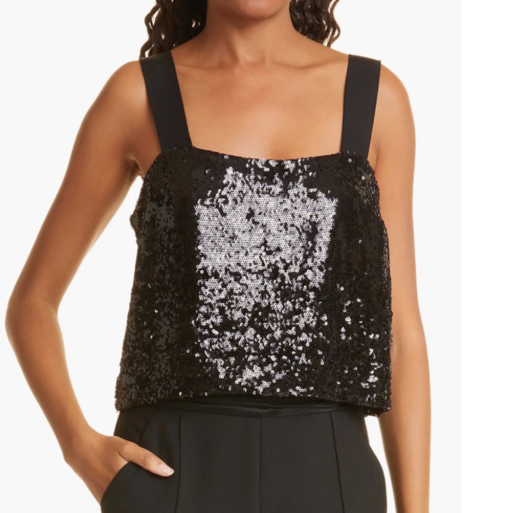 NWT $328 VERONICA BEARD Adi Sequin Crop Camisole in size 16!